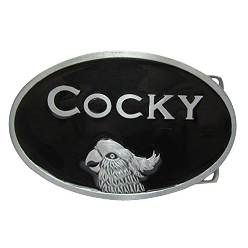 LKMY Mens Gürtelschnalle, Cocky Die Cast Chrome Finish Metallgürtelschnalle, Westerngürtelschnalle American Indian Style Schwarz von LKMY