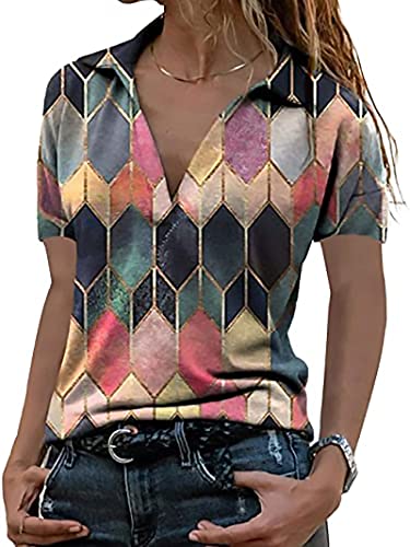 Damen V-Ausschnitt T-Shirt Tunika Lässige Lang-/Kurzarm-Oberteile von LKNBLIL