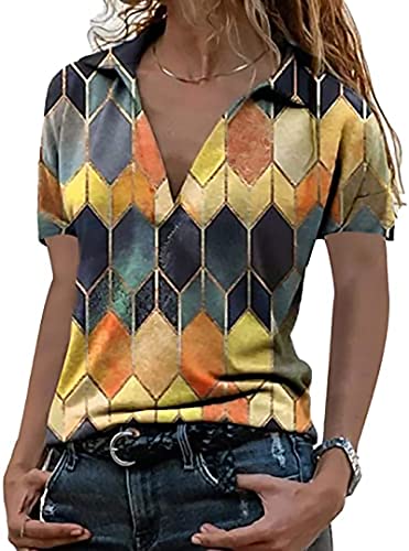 Damen V-Ausschnitt T-Shirt Tunika Lässige Lang-/Kurzarm-Oberteile von LKNBLIL