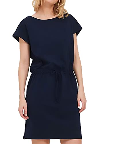 LKNBLIL Damen Sommer Boho Blumen Muster Kurzarm Maxi Kleid (M, darkblue) von LKNBLIL