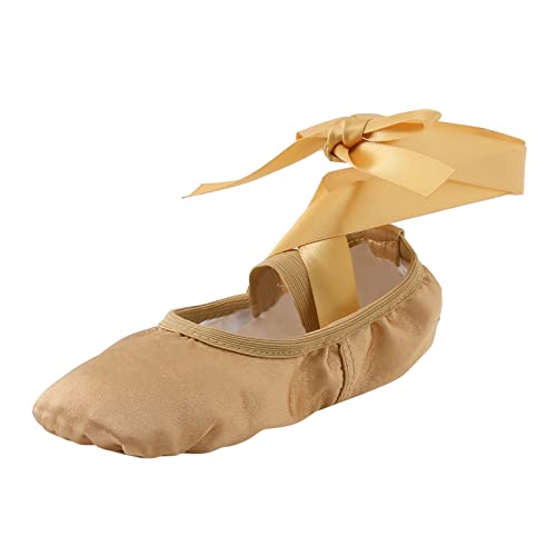 Ballerina Schuhe Mädchen Faltbare Ballerinas Turnpatschen Schläppchen Balletschuhe Gymnastikschuhe Voltigierschläppchen Hausschuhe Kinder Ballet Shoes Turnschläppchen Ballettschuhe von LKRSEEF