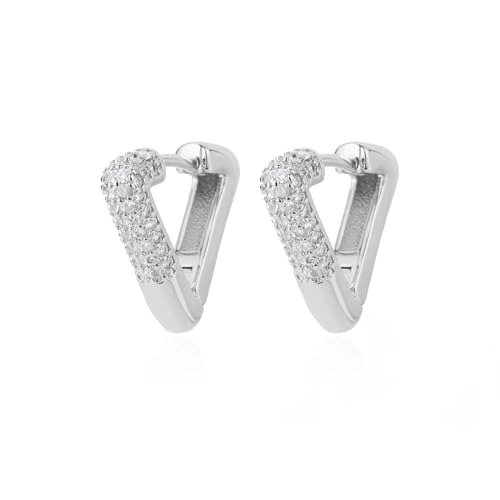 Ohrringe Ohrstecker Damenschmuck Schmuck Damen Dreieck Mädchen Luxus Pierced Hoop Trend Hochzeit ästhetisch weiblich, Einstellbar, Acryl von LKSXZASBB