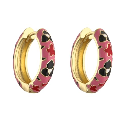 Ohrringe für Damen, Schmuck, Retro-Blume, kleine Reifen, modisch, geometrisch, Persönlichkeit, rundes Zubehör, Einstellbar, Acryl von LKSXZASBB