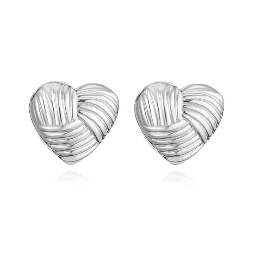 Ohrringe für Damen, Schmuck, schlichtes Design, gestreift, herzförmig, Schlüsselbein-Stil, zeigen Sie Ihre schöne, vielseitige Mode, exquisit, Einstellbar, Acryl von LKSXZASBB