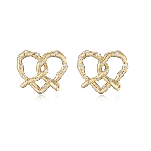 Ohrstecker, Damenschmuck, Schmuck, gedrehter Herzknoten, modisch und süß, zeigen Sie Ihre schöne, vielseitige exquisite, Einstellbar, Acryl von LKSXZASBB