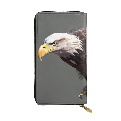 LKTPSKQRY Damen-Geldbörse, Leder, schmal, lang, Kartenhalter, Reißverschluss, Clutch, Adler, Reisegeldbörse von LKTPSKQRY