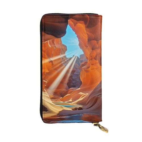 LKTPSKQRY Damen-Geldbörse, Leder, schmal, lang, Kartenhalter, Reißverschluss, Clutch, Antilope, Canyon, Reisegeldbörse von LKTPSKQRY