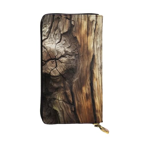 LKTPSKQRY Damen-Geldbörse, Leder, schmal, lang, Kartenhalter, Reißverschluss, Clutch, Baumstamm, Reisegeldbörse von LKTPSKQRY