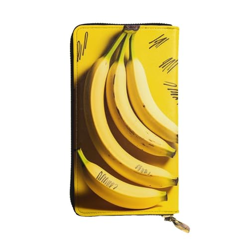 LKTPSKQRY Damen-Geldbörse, Leder, schmal, lang, Kartenhalter, Reißverschluss, Clutch, Gelb, Banane, Reisegeldbörse von LKTPSKQRY