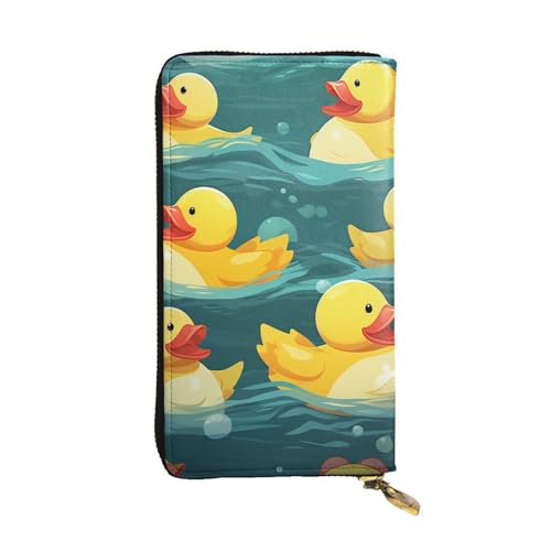 LKTPSKQRY Damen-Geldbörse, Leder, schmal, lang, Kartenhalter, Reißverschluss, Clutch, Gummienten, Reise-Geldbörse von LKTPSKQRY