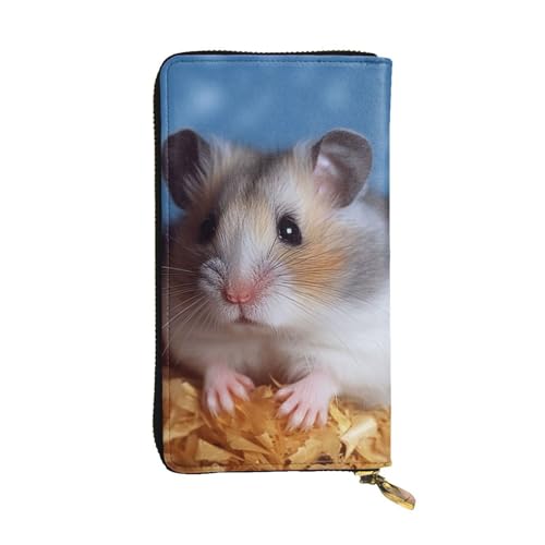 LKTPSKQRY Damen-Geldbörse, Leder, schmal, lang, Kartenhalter, Reißverschluss, Clutch, Hamster, Reise-Geldbörse von LKTPSKQRY