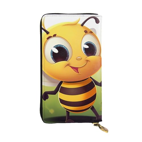 LKTPSKQRY Damen-Geldbörse, Leder, schmal, lang, Kartenhalter, Reißverschluss, Clutch, Honigbiene, Reisegeldbörse von LKTPSKQRY