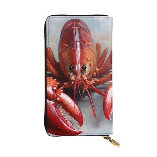 LKTPSKQRY Damen-Geldbörse, Leder, schmal, lang, Kartenhalter, Reißverschluss, Clutch, Karabiner, Reise-Geldbörse von LKTPSKQRY