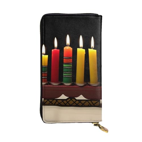 LKTPSKQRY Damen-Geldbörse, Leder, schmal, lang, Kartenhalter, Reißverschluss, Clutch, Kwanzaa, Kerzen, Reise-Geldbörse LKTPSKQRY Damen-Geldbörse, Leder, schmal, lang, Kartenhalter, Reißverschluss, Clutch, Kwanzaa, Kerzen, Reise-Geldbörse von LKTPSKQRY
