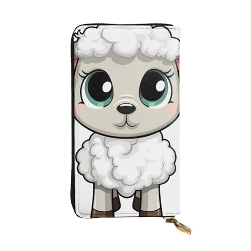 LKTPSKQRY Damen-Geldbörse, Leder, schmal, lang, Kartenhalter, Reißverschluss, Clutch, Lamm von LKTPSKQRY