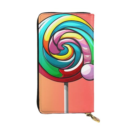 LKTPSKQRY Damen-Geldbörse, Leder, schmal, lang, Kartenhalter, Reißverschluss, Clutch, Lutscher, Reise-Geldbörse von LKTPSKQRY