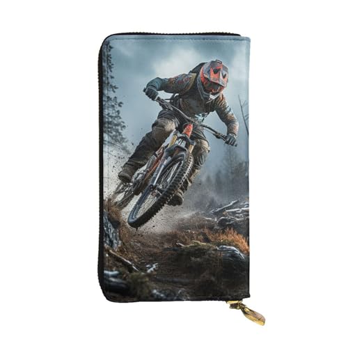 LKTPSKQRY Damen-Geldbörse, Leder, schmal, lang, Kartenhalter, Reißverschluss, Clutch, Mountainbike, Turnier, Reisen von LKTPSKQRY