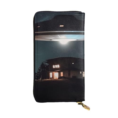 LKTPSKQRY Damen-Geldbörse, Leder, schmal, lang, Kartenhalter, Reißverschluss, Clutch, Nacht, Reise von LKTPSKQRY