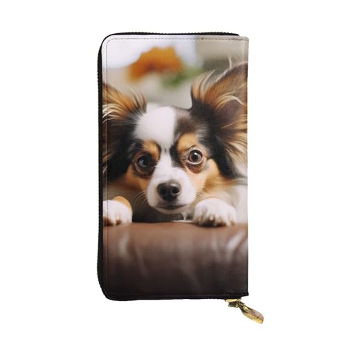 LKTPSKQRY Damen-Geldbörse, Leder, schmal, lang, Kartenhalter, Reißverschluss, Clutch, Papillon, liegend auf dem Bauch von LKTPSKQRY