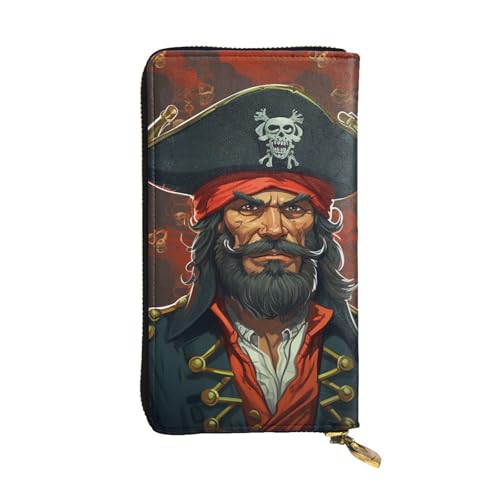 LKTPSKQRY Damen-Geldbörse, Leder, schmal, lang, Kartenhalter, Reißverschluss, Clutch, Piratenkapitän, Reisegeldbörse von LKTPSKQRY