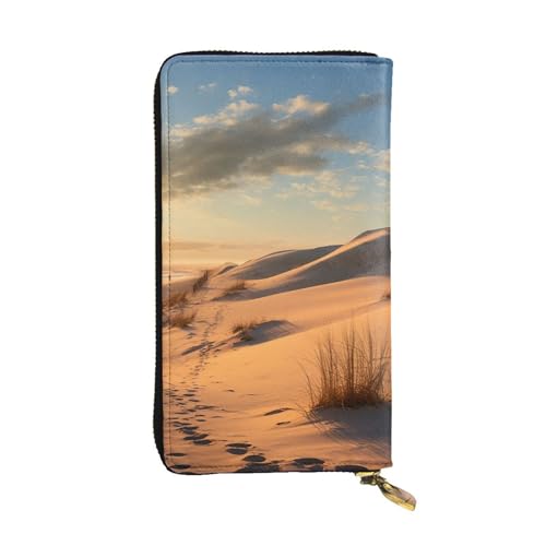 LKTPSKQRY Damen-Geldbörse, Leder, schmal, lang, Kartenhalter, Reißverschluss, Clutch, Sanddünen, Reisegeldbörse von LKTPSKQRY