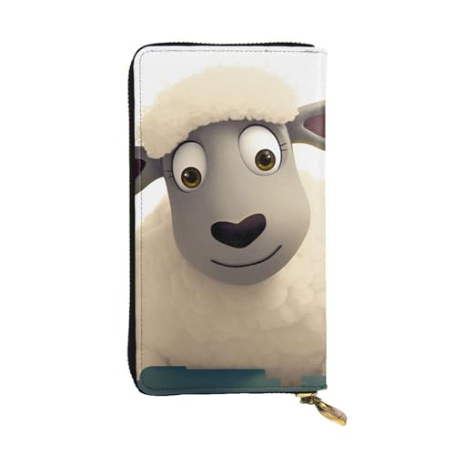 LKTPSKQRY Damen-Geldbörse, Leder, schmal, lang, Kartenhalter, Reißverschluss, Clutch, Schaf, Reise-Geldbörse von LKTPSKQRY