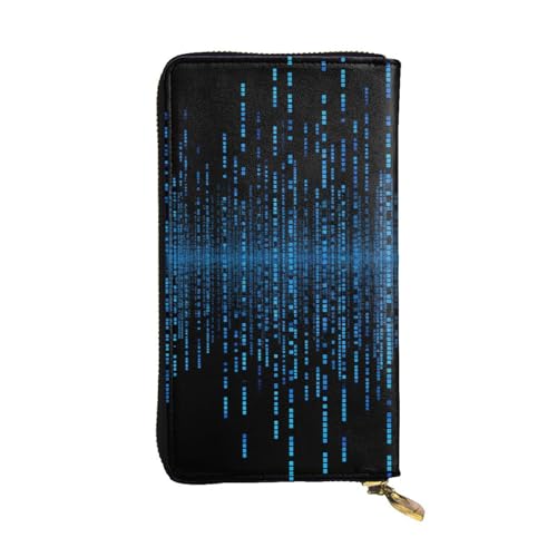 LKTPSKQRY Damen-Geldbörse, Leder, schmal, lang, Kartenhalter, Reißverschluss, Clutch, The Blue Binary Matrix, Reisegeldbörse LKTPSKQRY Damen-Geldbörse, Leder, schmal, lang, Kartenhalter, Reißverschluss, Clutch, The Blue Binary Matrix, Reisegeldbörse von LKTPSKQRY