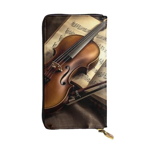 LKTPSKQRY Damen-Geldbörse, Leder, schmal, lang, Kartenhalter, Reißverschluss, Clutch, Violine und Buch, Reisegeldbörse LKTPSKQRY Damen-Geldbörse, Leder, schmal, lang, Kartenhalter, Reißverschluss, Clutch, Violine und Buch, Reisegeldbörse von LKTPSKQRY