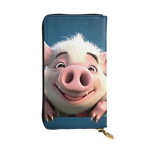 LKTPSKQRY Damen-Geldbörse, Leder, schmal, lang, Kartenhalter, Reißverschluss, Clutch, lächelnd, Reisegeldbörse von LKTPSKQRY