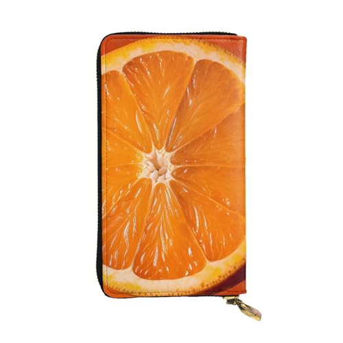 LKTPSKQRY Damen-Geldbörse, Leder, schmal, lang, Kartenhalter, Reißverschluss, Clutch, orangefarbene Schlitze, Reisegeldbörse von LKTPSKQRY