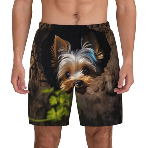 LKTPSKQRY Herren-Badehose, schnelltrocknend, Strand-Shorts, Motiv: A Little Yorkshire Terrier, Badeanzug mit Tasche, Schwarz , M LKTPSKQRY Herren-Badehose, schnelltrocknend, Strand-Shorts, Motiv: A Little Yorkshire Terrier, Badeanzug mit Tasche, Schwarz , M von LKTPSKQRY