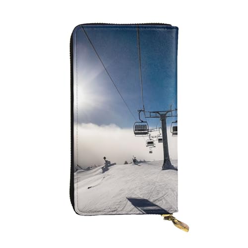 LKTPSKQRY Schmale Damengeldbörse aus Leder mit Kartenhalter und Reißverschluss von LKTPSKQRY