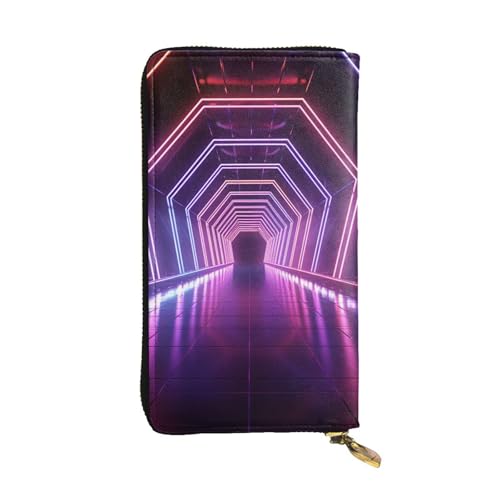 LKTPSKQRY Schmale Damengeldbörse aus Leder mit Kartenhalter und Reißverschluss von LKTPSKQRY