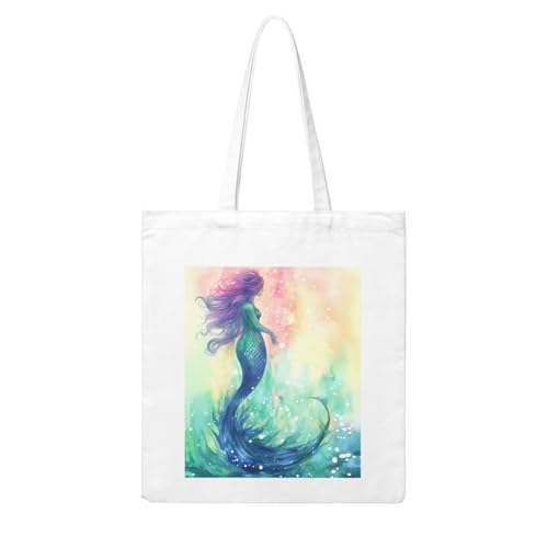 LKVNSWERT Einkaufstasche aus Segeltuch mit Schmetterling und Nilpferd für Damen, wiederverwendbar, Schultertasche, Handtasche, Schöner Meerjungfrauenschwanz, Einheitsgröße LKVNSWERT Einkaufstasche aus Segeltuch mit Schmetterling und Nilpferd für Damen, wiederverwendbar, Schultertasche, Handtasche, Schöner Meerjungfrauenschwanz, Einheitsgröße von LKVNSWERT