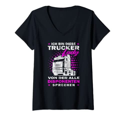 Damen Ich bin diese Trucker Lady | LKW Fahrerin T-Shirt mit V-Ausschnitt Damen Ich bin diese Trucker Lady | LKW Fahrerin T-Shirt mit V-Ausschnitt von LKW Fahrerin Geschenke für echte Trucker