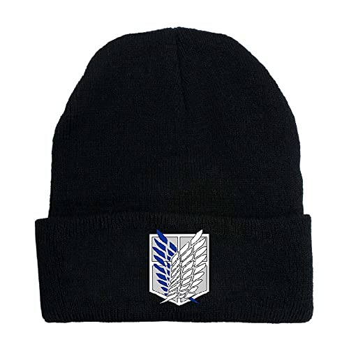 Anime AOT Casual Mützen für Männer Frauen Gestrickte Winter Hut Solide Bedrucktes Motorhaube Unisex Kappe von LKY STAR