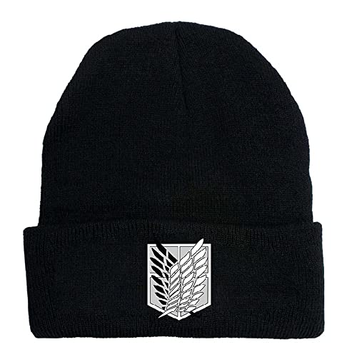 Anime AOT Casual Mützen für Männer Frauen Gestrickte Winter Hut Solide Bedrucktes Motorhaube Unisex Kappe von LKY STAR
