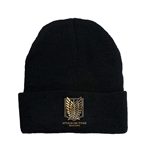 Anime AOT Casual Mützen für Männer Frauen Gestrickte Winter Hut Solide Bedrucktes Motorhaube Unisex Kappe von LKY STAR