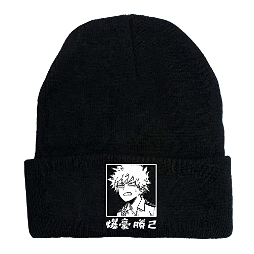 Anime My Hero Academia Strickmützen Casual Mützen für Herren Damen Gestrickte Winter Hut Solide Bedrucktes Motorhaube Unisex Kappe von LKY STAR