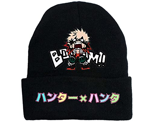 Anime My Hero Academia Strickmützen Casual Mützen für Herren Damen Gestrickte Winter Hut Solide Bedrucktes Motorhaube Unisex Kappe von LKY STAR