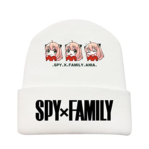 Anime Spy x Family Strickmützen Casual Mützen für Herren Damen Gestrickte Winter Hut Solide Bedrucktes Motorhaube Unisex Kappe von LKY STAR
