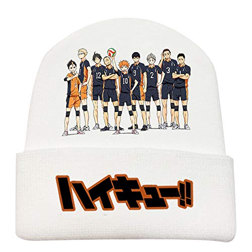 Haikyuu!!Strickmützen Anime Mützen für Männer Frauen Gestrickte Winter Hut Solide Bedrucktes Motorhaube Unisex Kappe von LKY STAR