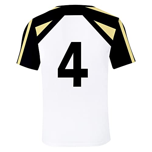 Japanese Anime Haikyuu T-Shirt Tops, Karasuno High School Volleyball Team Uniform Casual 3D T-Shirt Cosplay No.10, No.4,100-160 von LKY STAR