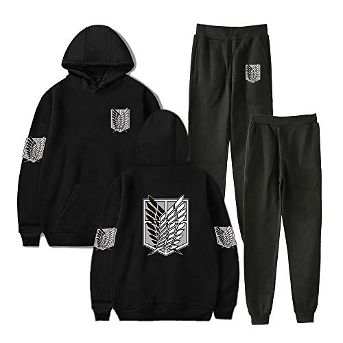 LKY STAR AOT Trainingsanzug Set Hoodie und Jogginghose 2-teiliges Zweiteiliges Sweatshirt für Männer Frauen Teenager XXS-4XL von LKY STAR