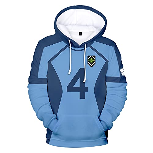LKY STAR Anime Blue Lock Merch Cosplay Isagi Kapuzenpullover für Herren Damen Sweatshirt Harajuku Hoody von LKY STAR