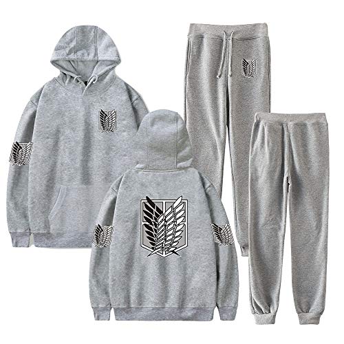 LKY STAR AOT Trainingsanzug Set Hoodie und Jogginghose 2-teiliges Zweiteiliges Sweatshirt für Männer Frauen Teenager XXS-4XL von LKY STAR