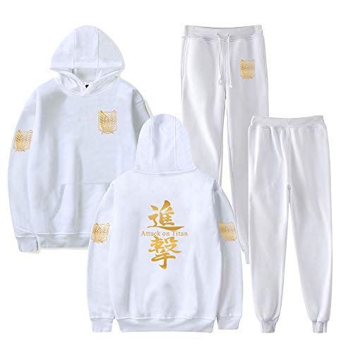 LKY STAR Attack On Titan Trainingsanzug Set Hoodie und Jogginghose 2-teiliges Zweiteiliges Sweatshirt für Männer Frauen Teenager XXS-4XL von LKY STAR