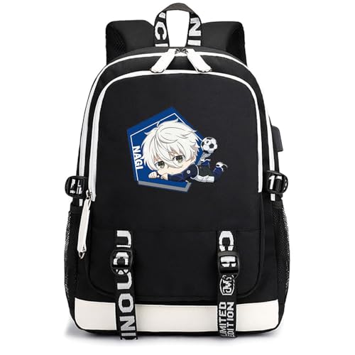 LKY STAR Blue Lock Daypacks Isagi Yoichi Cosplay Rucksack,Mädchen Jungen Schultasche Backpack von LKY STAR