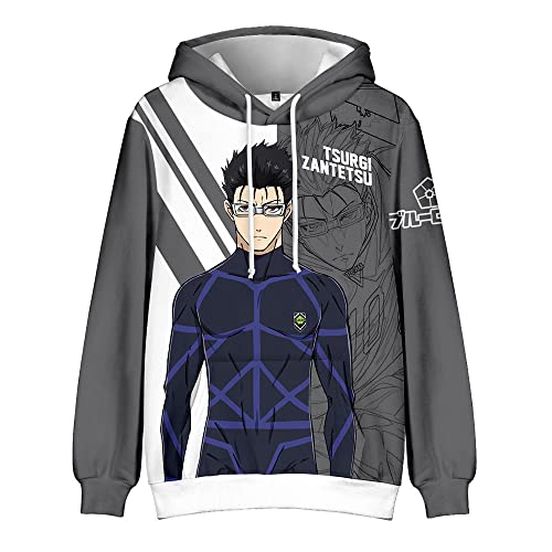 LKY STAR Blue Lock Hoodies Unisex Sweatshirt Isagi Cosplay Kapuzenpullover für Jungen Mädchen von LKY STAR