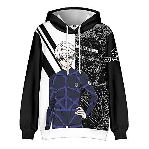 LKY STAR Blue Lock Hoodies Unisex Sweatshirt Isagi Cosplay Kapuzenpullover für Jungen Mädchen von LKY STAR